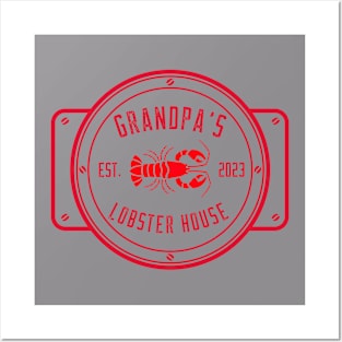 Grandpa's Lobster House Red Design Posters and Art